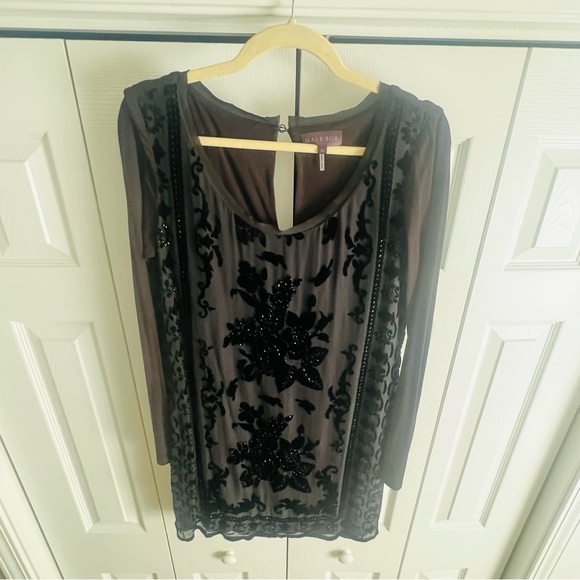 Hale Bob Black Beaded like New Dress - Size Large - Picture 10 of 10